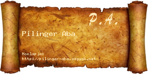 Pilinger Aba névjegykártya